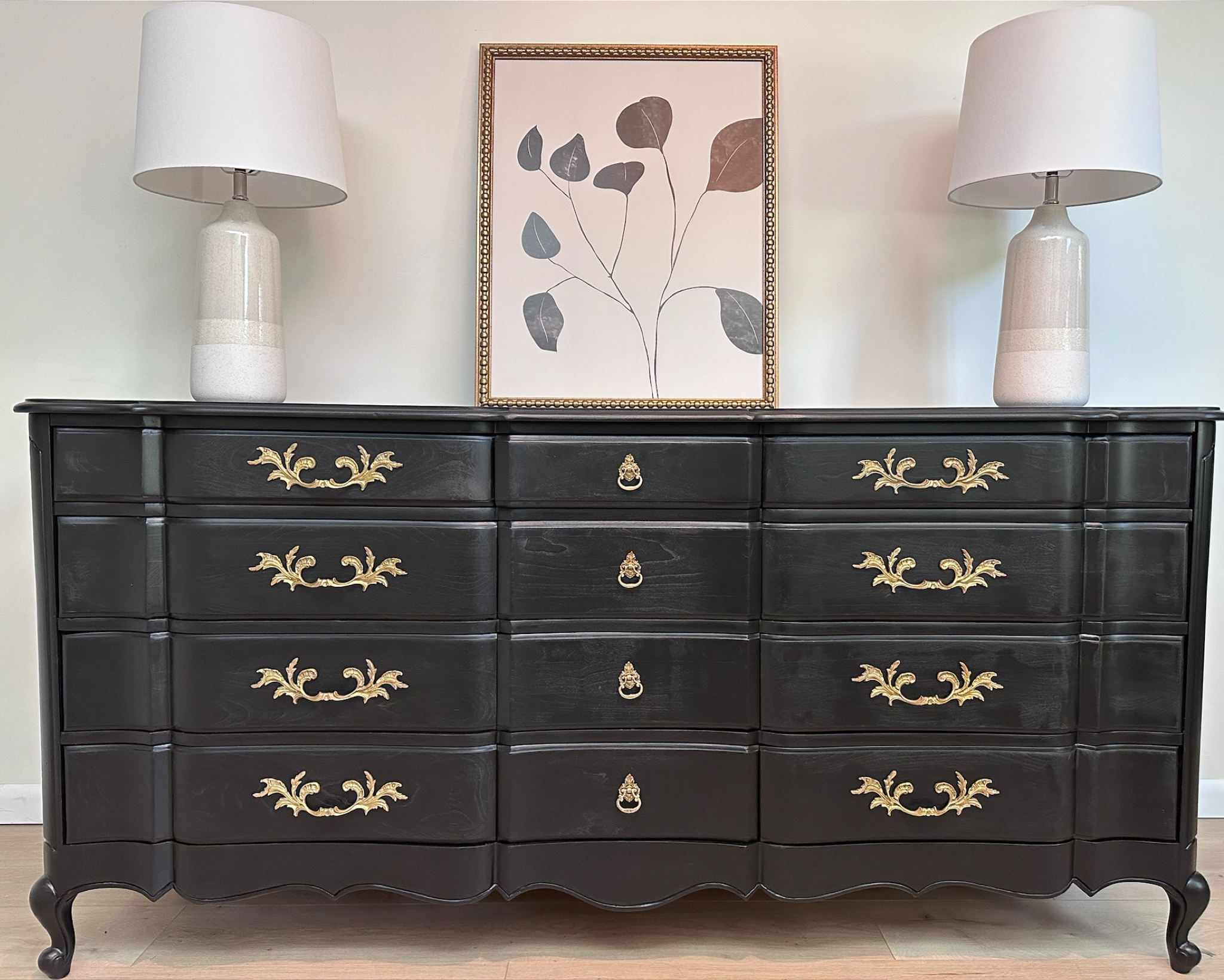 Antique French Style 12-drawer Lowboy Dresser