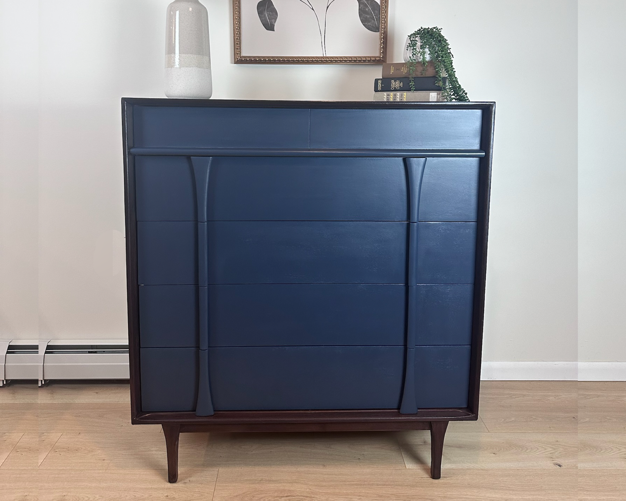 Mid-Century Modern Drawer Tallboy Antique Dresser